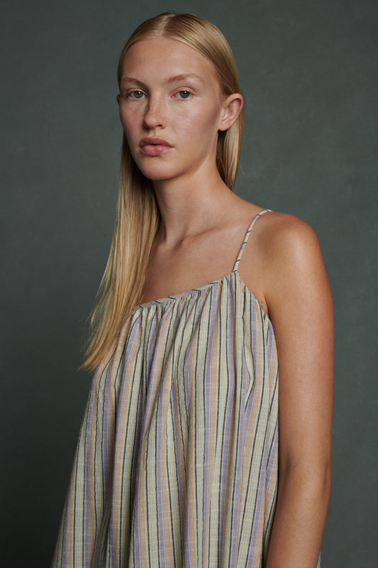 Robe Arielle - Parme/Beige - Coton - Femme