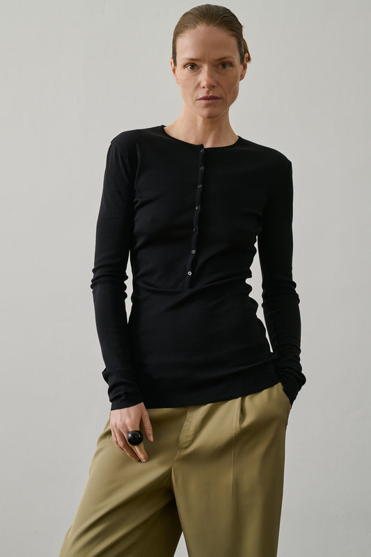 T-shirt Pernille - Noir - Coton - Femme