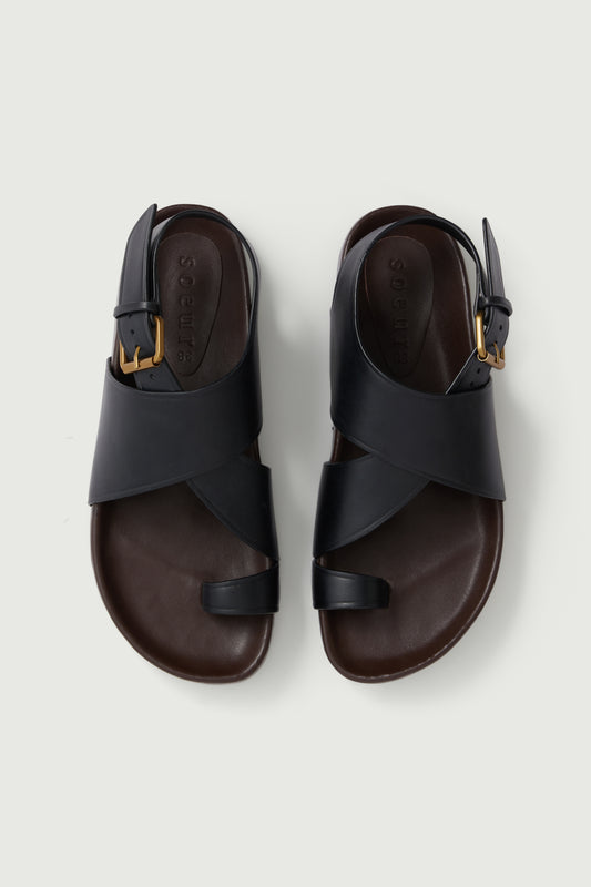 Sandales Domani - Noir - Cuir - Femme