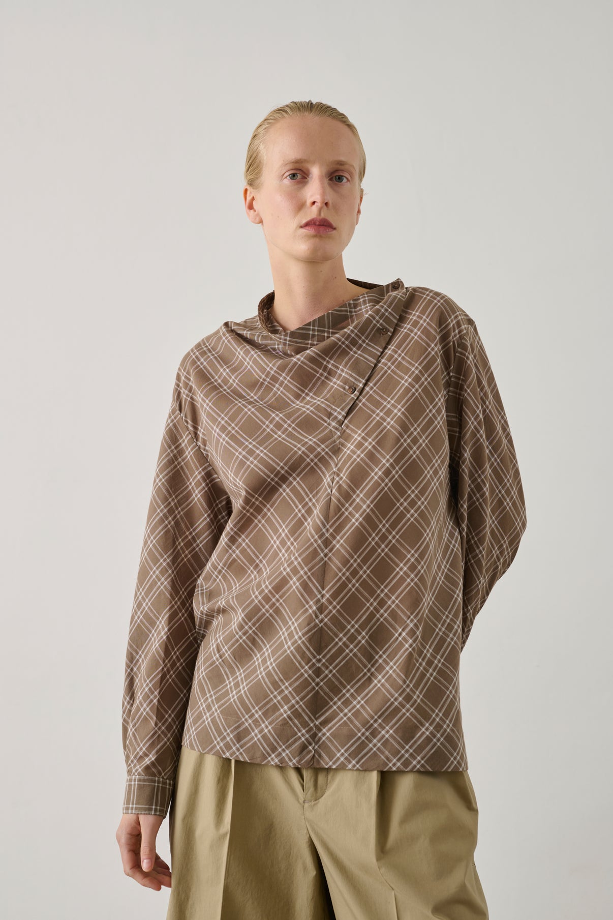 Blouse Irving - Marron Glacé/Écru - Coton - Femme vue 1