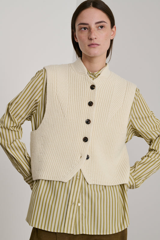 Cardigan Byron - Écru - Laine - Femme